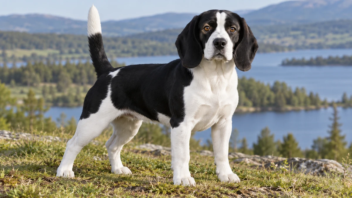 Beagle köpek — siyah-beyaz renk
