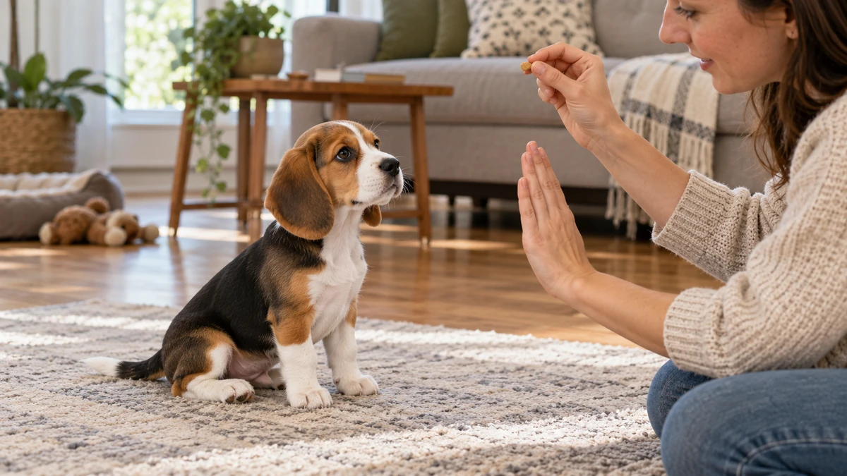 Beagle yavru köpek — komut ve eğitim