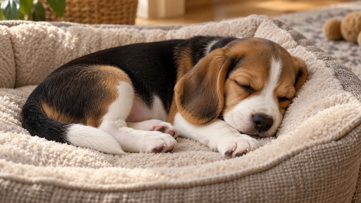 Beagle ilan — uyuyan Beagle yavru ilan fotoğrafı